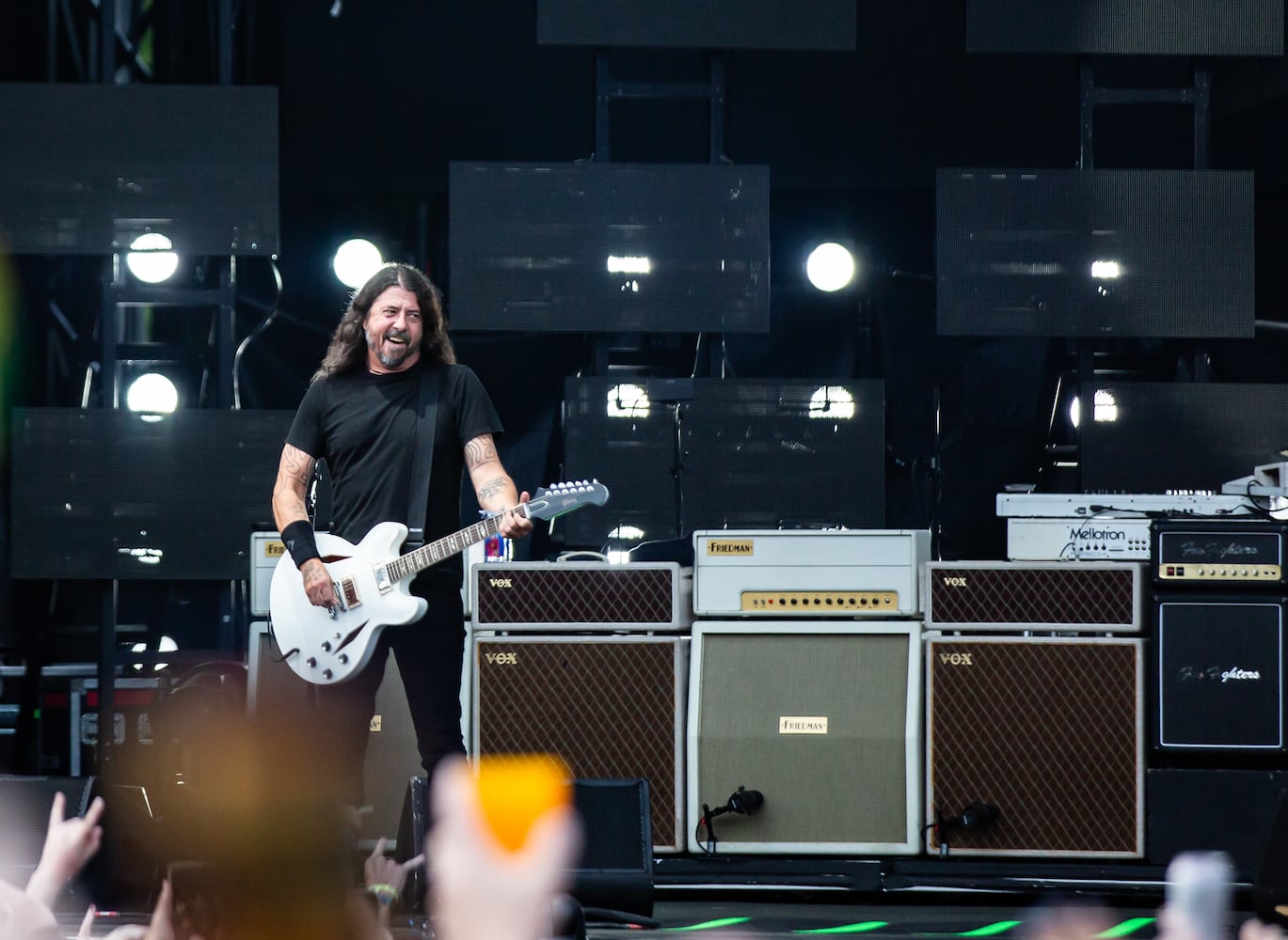 Atlanta, Ga: Foo Fighters closed out Shaky Knees 2024 on Sunday night with extended versions of their biggest hits. Photo taken May 5, 2024 at Central Park, Old 4th Ward.  (RYAN FLEISHER FOR THE ATLANTA JOURNAL-CONSTITUTION)