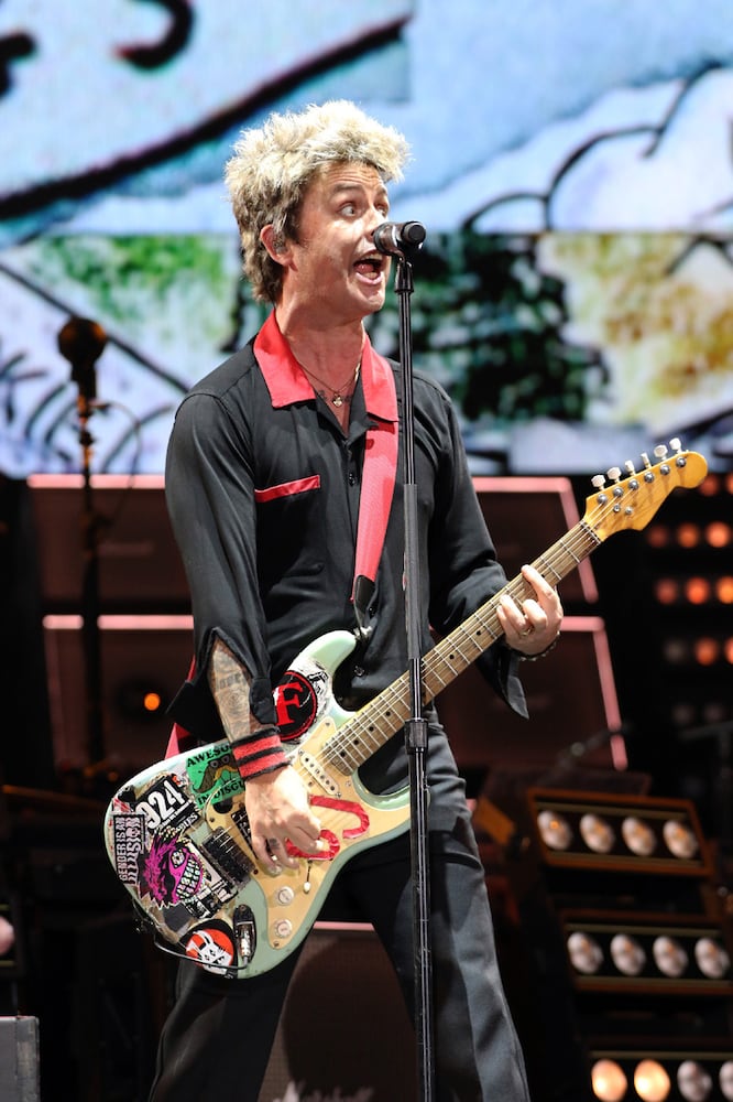 Green Day brought their Saviors Tour to Truist Park on Wednesday, August 28, 2024. Opening acts were Smashing Pumpkins, Rancid, The Linda Lindas and Paradox.. 
Robb Cohen for the Atlanta Journal-Constitution