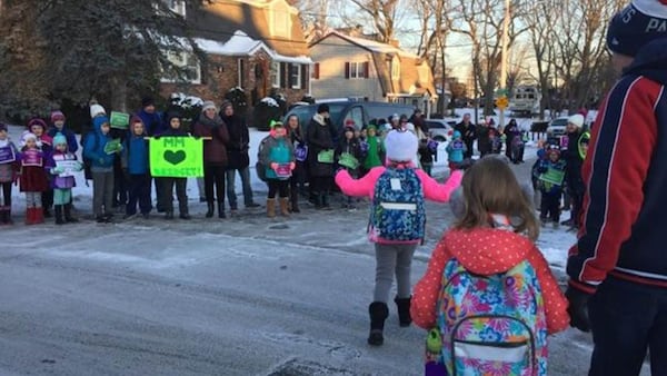 Bridget Kelley was welcomed by classmates when she returned to school after a battle with cancer.