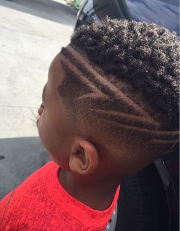 Shanita Burden said her son, whom she asked not be named, was punished for wearing this design in his hair during the previous school year. (HANDOUT)