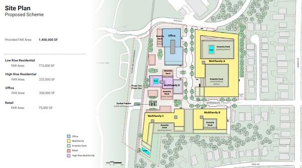 This is a preliminary site plan for Portman Holdings' redevelopment of Amsterdam Walk.