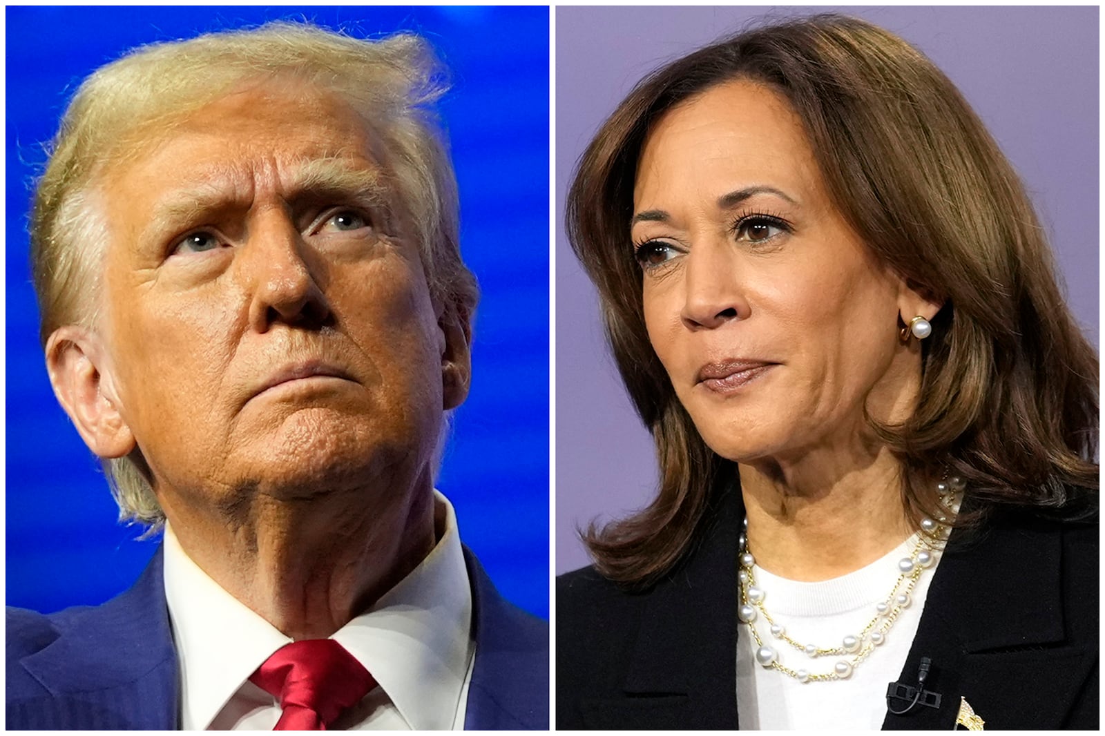 The name of former President Donald Trump appears before that of Vice President Kamala Harris on Georgia ballots.