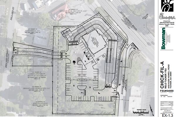 This is the latest site plan for Chick-fil-a's relocation effort in Tucker.