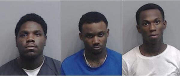 From left to right: Demetrius Gordon, 25; Dewon Love, 27; and Andrevius Welch, 20. (Credit: Fulton County Sheriff's Office)