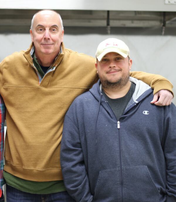  Mark Hungarland (left) and chef Nick Melvin are father-in-law and son-in-law and partners in Doux South. (Photo credit: Holler and Dash)