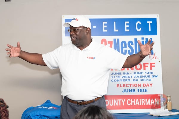 Rockdale County Commission Chair Oz Nesbitt, now running for reelection, touts the county’s growth and expanding budget. “We now have a higher median household income that’s trending in an onward and upward direction,” he said. (Courtesy photo)