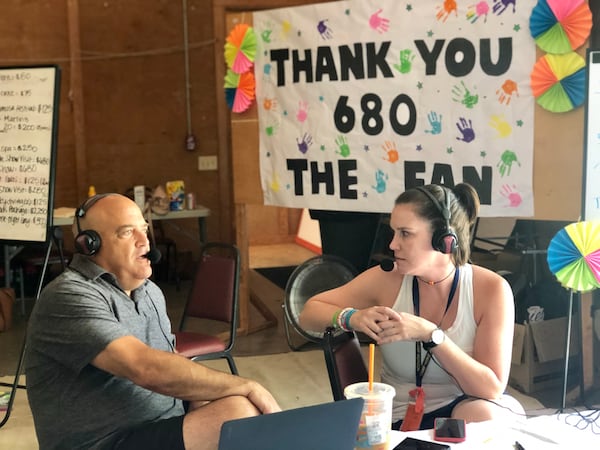 Steak Shapiro and Sandra Golden during the annual radiothon to raise money for Camp Twin Lakes.