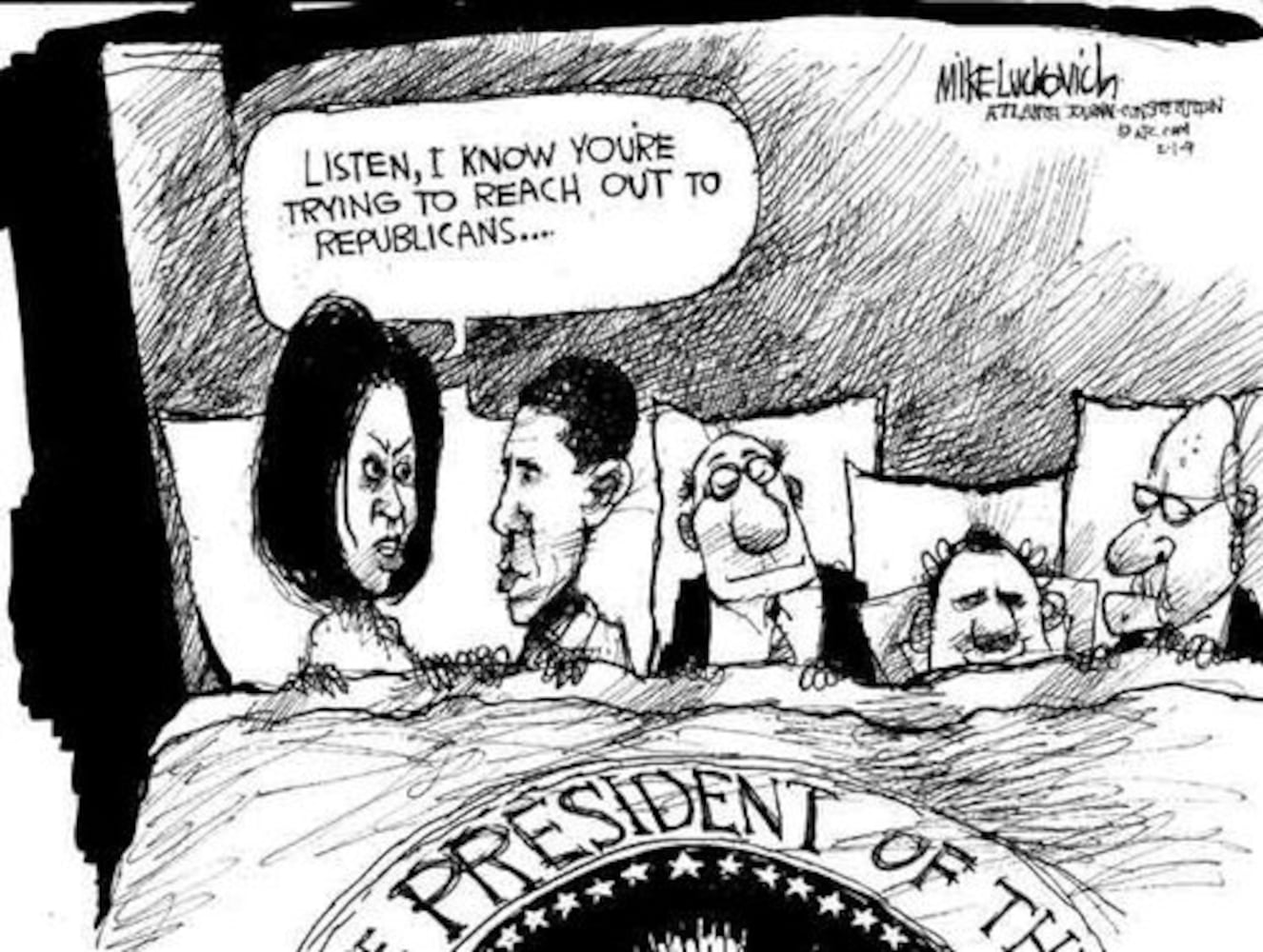 Mike Luckovich: Obama's first year in office