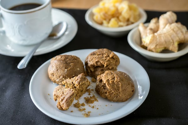 Unforgettable Bakery and Cafe's bon bon sirop is a brown cookie — traditionally made with dark sugar cane syrup — that tastes a bit like gingerbread. (Stephen B. Morton for The Atlanta Journal-Constitution)