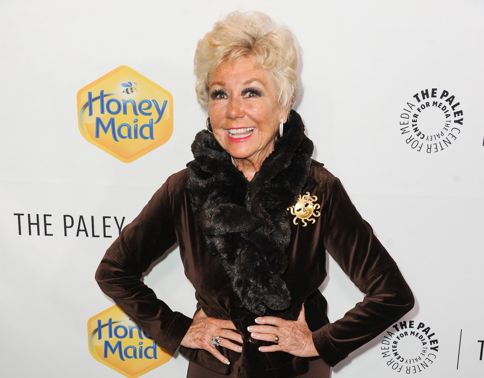 FILE - Mitzi Gaynor arrives at The Paley Center For Media Los Angeles Benefit Gala on Wednesday, Nov 12, 2014, in Los Angeles. (Photo by Richard Shotwell/Invision/AP, File)