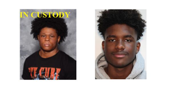 Jermaine Dondi Rimson (left) and Joshua Ryan Poteat were arrested in connection with the killing of a teenager in Suwanee, police said. Rimson, Poteat and 16-year-old Miguel Gabriel Flores are facing charges.