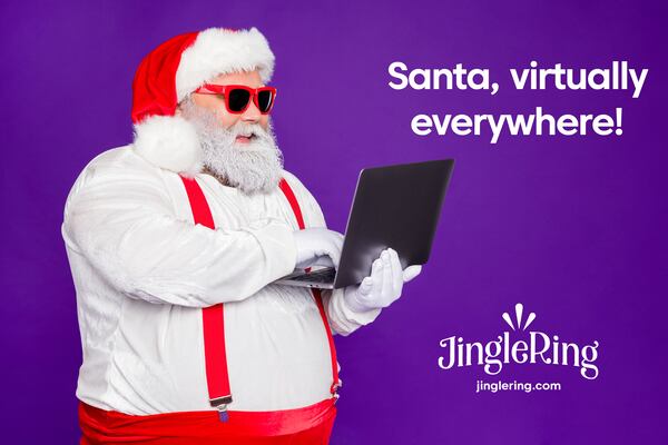 From the creators of Santa’s Fantastical and PictureU, is JingleRing. A live, virtual visit from Santa available from the comfort of your home. Photo courtesy of JingleRing