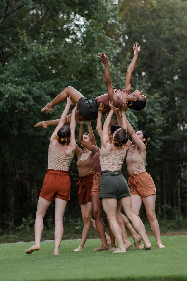 The expanded Terminus Modern Ballet Theatre performing in Wildflower Meadow at Serenbe. (Photos by Christina Massad)