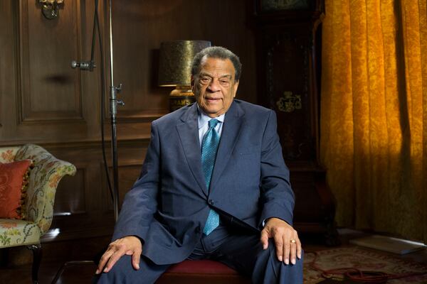 Andrew Young, the former mayor of Atlanta and former U.S. ambassador to the United Nations, poses for a March portrait inside the Swan House at the Atlanta History Center. ALYSSA POINTER/ALYSSA.POINTER@AJC.COM