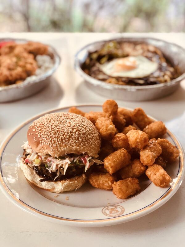 OK Yaki’s kombu burger comes with tots. CONTRIBUTED BY WENDELL BROCK