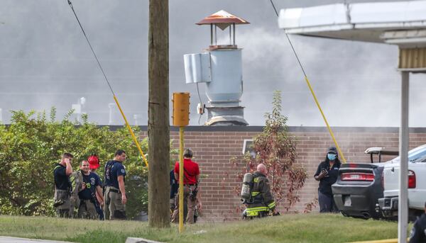 September 14, 2020 Conyers: Rockdale fire officials responded to a fire at the BioLab facility in September 2020. (John Spink / John.Spink@ajc.com)

