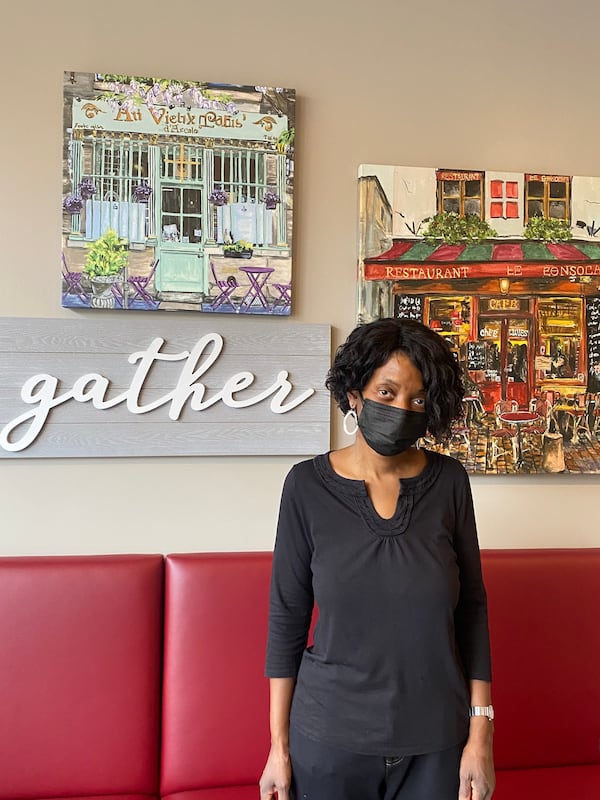 Pat Azogu is owner of Garnet Gal's Coffee Shop & Bakery, which focuses on organic, health-minded sweet and savory breakfast and lunch items. Ligaya Figueras/ligaya.figueras@ajc.com
