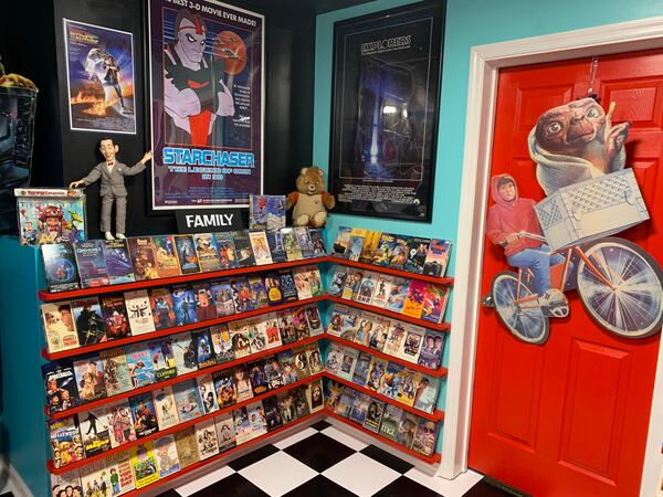 Anthony SantAnselmo of Woodstock built out a children's rental nook in what is normally the mudroom in his basement. RODNEY HO/rho@ajc.com