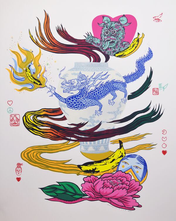 Atlanta-based artist Jiha Moon's print "Genie" (Peony).
Courtesy of Jiha Moon /Laney Contemporary and Mindy Solomon Gallery