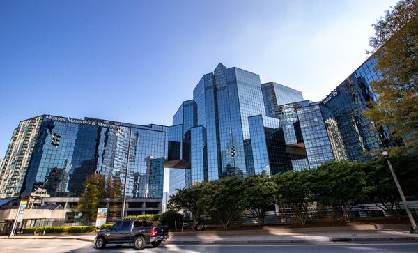 The Atlanta Financial Center is at the center of an alleged embezzlement case that resulted in a wire fraud charge against Nightingale Properties CEO Elie Schwartz. The three-tower office campus spans about 915,000 square feet. (Jenni Girtman for the AJC)