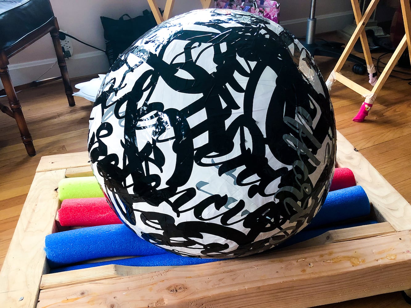 Photos: How to build the world's biggest (maybe) sticker ball