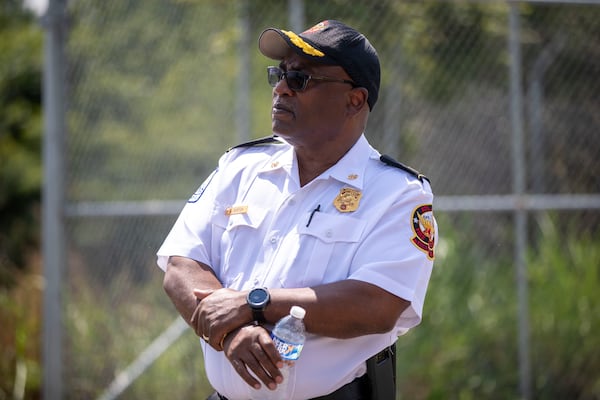 Atlanta Fire Rescue Department Deputy Chief Alan Burton at the site of the proposed facility. (Alyssa Pointer/Atlanta Journal Constitution)