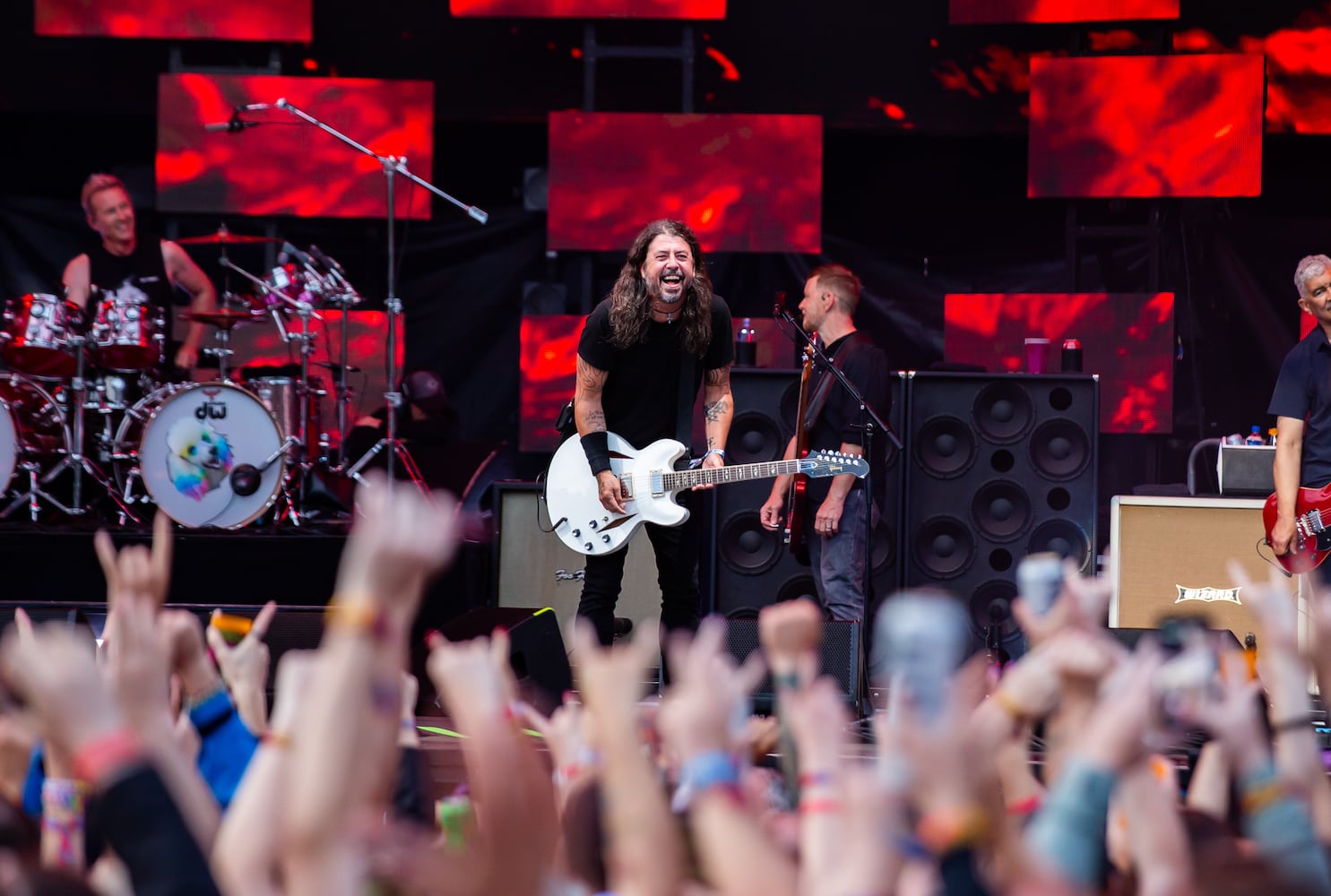 Atlanta, Ga: Foo Fighters closed out Shaky Knees 2024 on Sunday night with extended versions of their biggest hits. Photo taken Sunday May 5, 2024 at Central Park, Old 4th Ward. (RYAN FLEISHER FOR THE ATLANTA JOURNAL-CONSTITUTION)