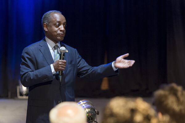 DeKalb County CEO Michael Thurmond addresses the audience about high water bills during a meeting at Rehoboth Baptist Church in Tucker on Tuesday, May 23, 2017. (DAVID BARNES / DAVID.BARNES@AJC.COM)