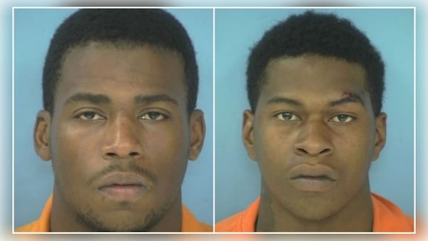 Jeffrey Wallace (left) and Kavion Tookes (right) are shown in these mug shots provided by the Fayette County Sheriff's Office.