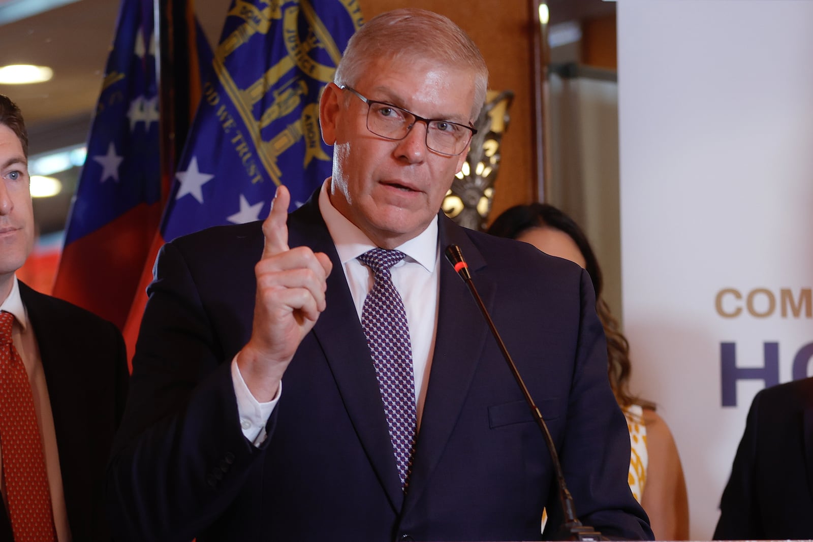 U.S. Rep. Barry Loudermilk, R-Ga., urged his colleagues to rally around Rep. Jim Jordan, R-Ohio, for U.S. House speaker. (Natrice Miller/natrice.miller@ajc.com)
