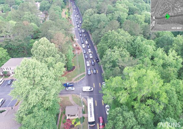 A current view of Atlanta Street. Construction is scheduled to start in 2023 on the Roswell Historic Gateway project. Courtesy city of Roswell.