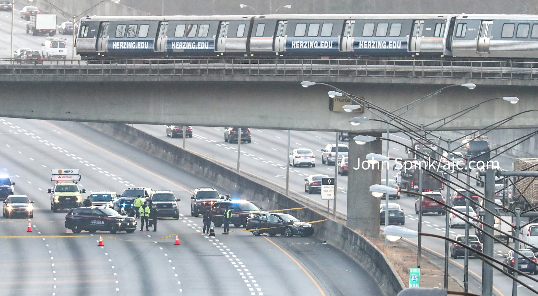 PHOTOS: I-85 shut down in Midtown after deadly shooting