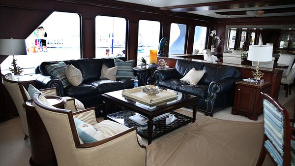 View of the living room area of the Reflections luxury yacht.  (Pedro Portal/Miami Herald/TNS)