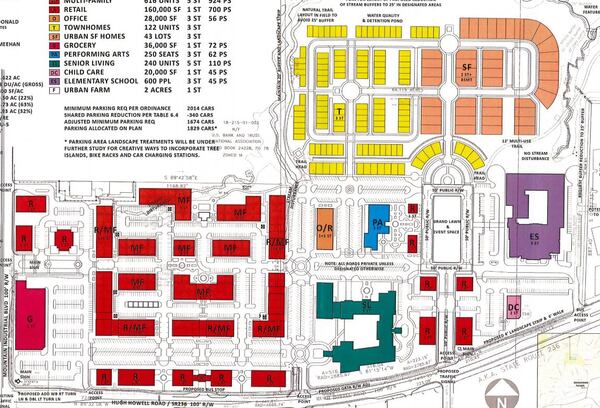 The latest available plans for Nexus Tucker, an 88-acre development planned on Hugh Howell Road. (Credit: City of Tucker)