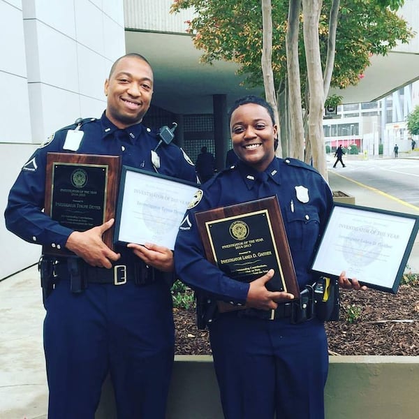 Ty Dennis and Lakea Gaither were named Investigators of the Year by the Atlanta Police Department in 2015. They each retired lin August 2020, citing interoffice politics and a lack of respect from higher-ups. (Photo: APD Facebook page)