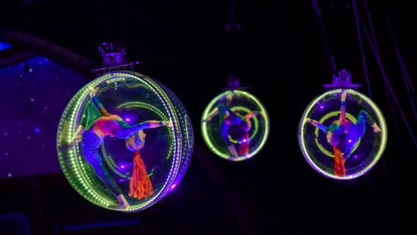 Acrobats perform as part of the Ringling Bros. and Barnum & Bailey Circus farewell tour , which is wrapping up this month in Rhode Island and New York.