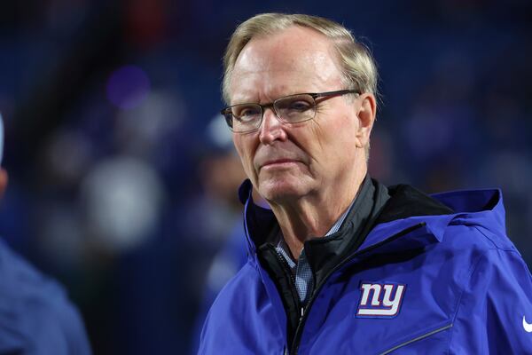 FILE - New York Giants owner John Mara watches his team practice prior to an NFL football game against the Buffalo Bills in Orchard Park, N.Y., Sunday Oct. 15, 2023. (AP Photo/ Jeffrey T. Barnes, File)