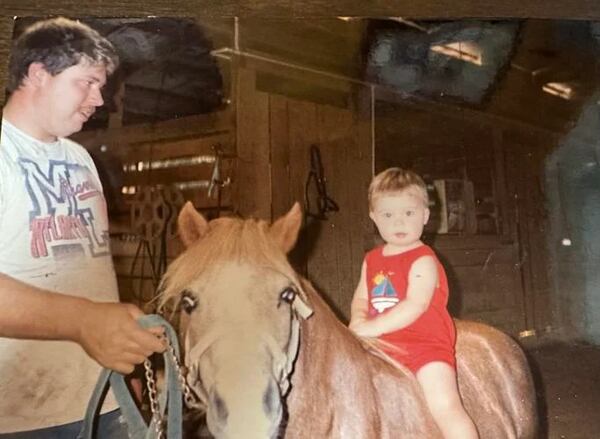 Alan Price and Nick Price with Nick’s first pony, Buckwheat. (Contributed photo)