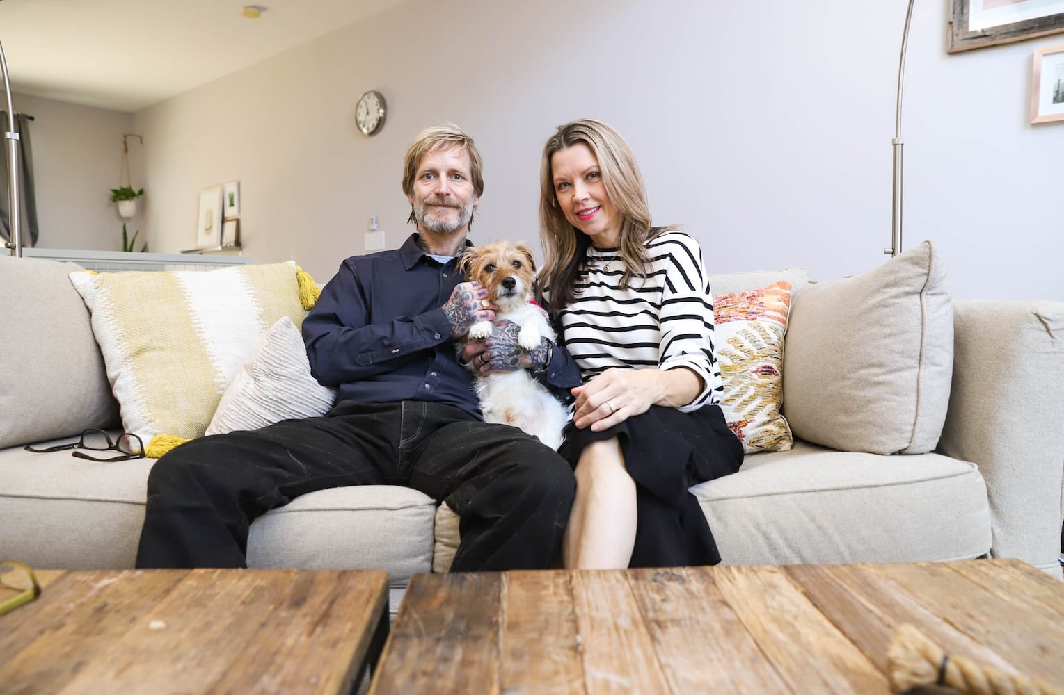 Couple create calming retreat in modern loft