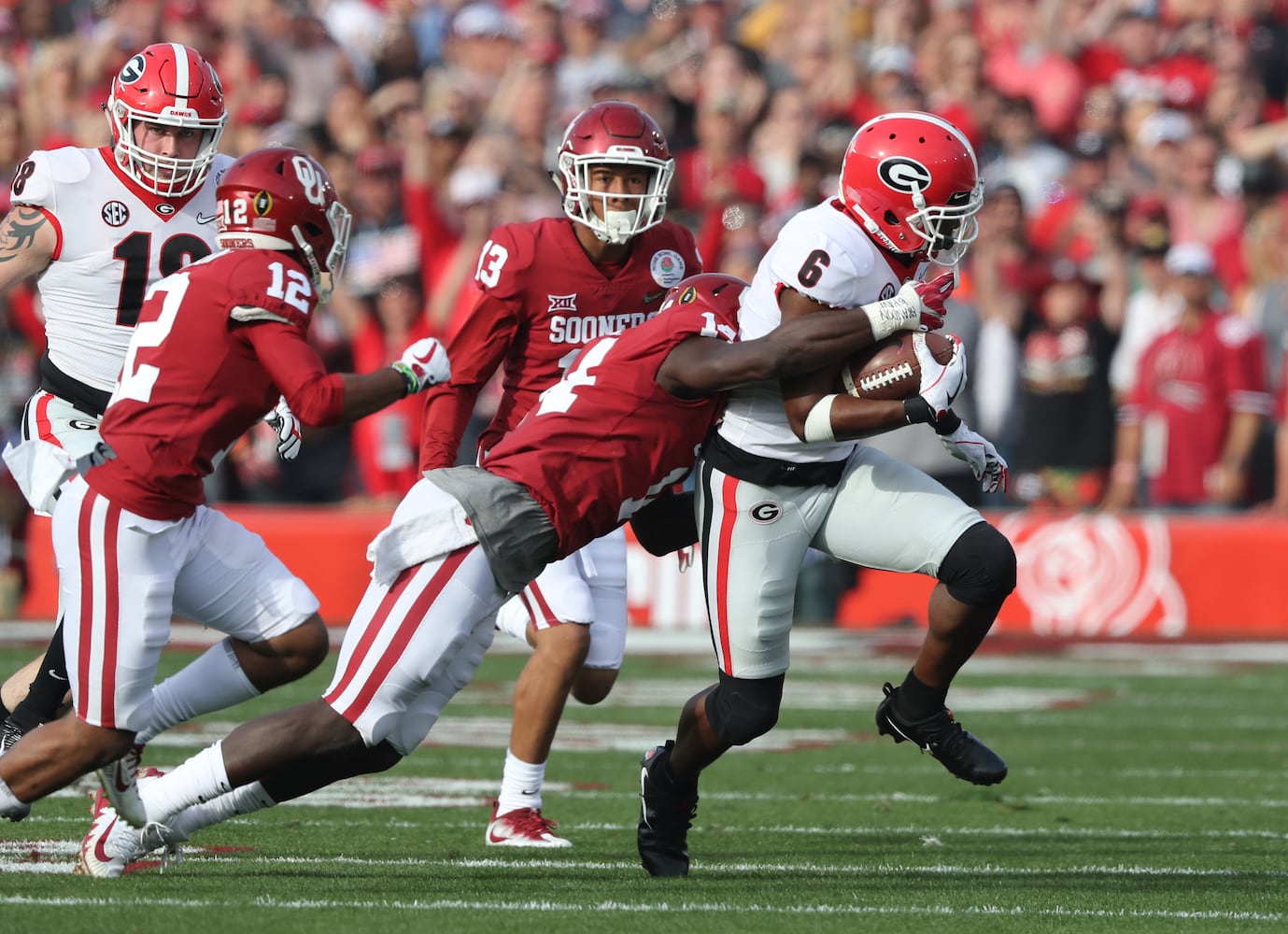 Photos: Bulldogs battle Sooners in Rose Bowl