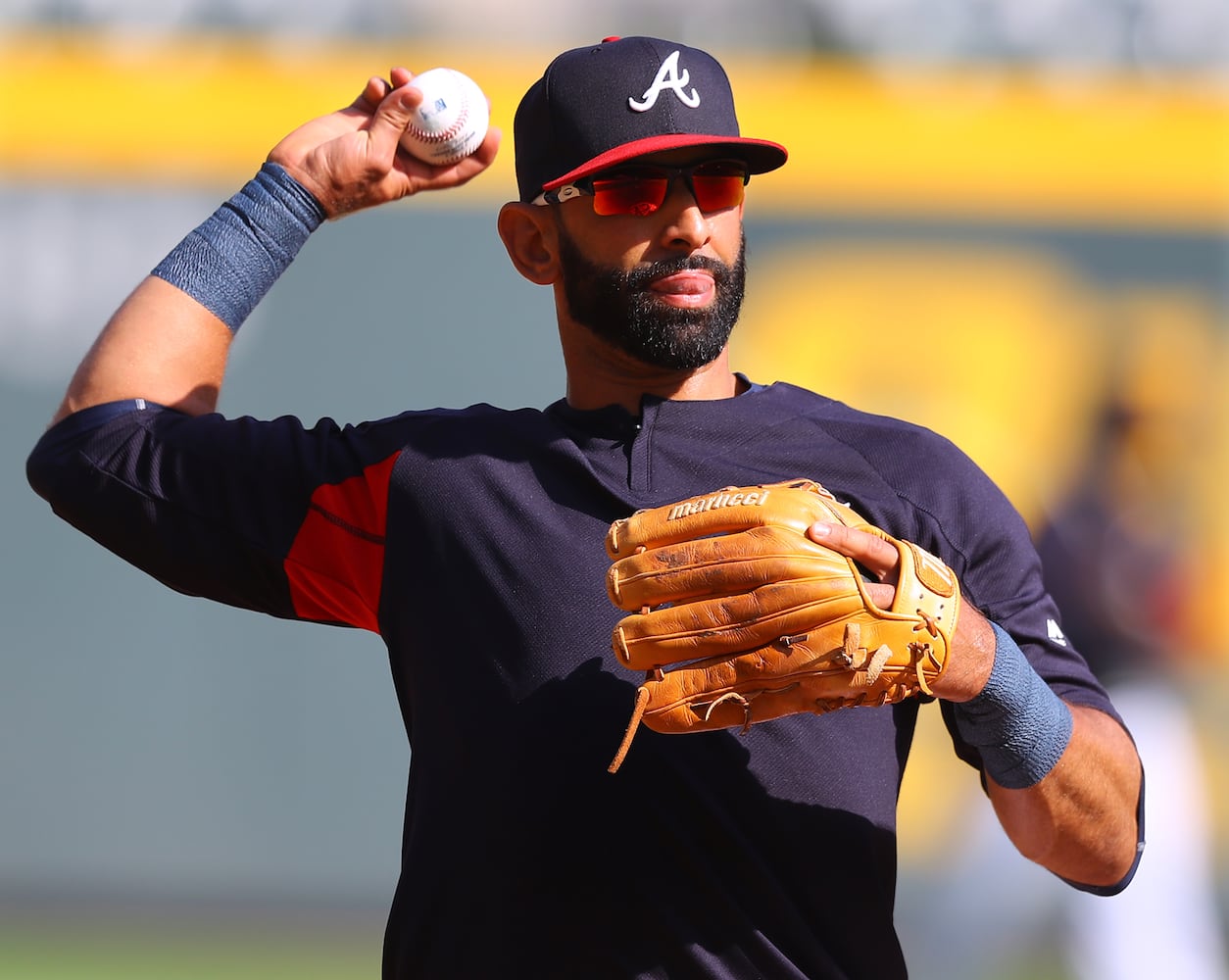 Photos: Jose Bautista suits up for Braves