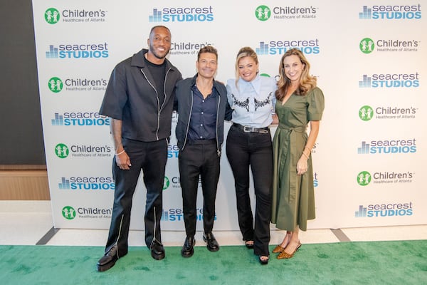 From left, Lecrae, Ryan Seacrest, Lauren Alaina and Seacrest's sister, Meredith, at the Seacrest Studios opening Oct. 11, 2024, at Children's Healthcare of Atlanta Arthur M. Blank Hospital. Courtesy