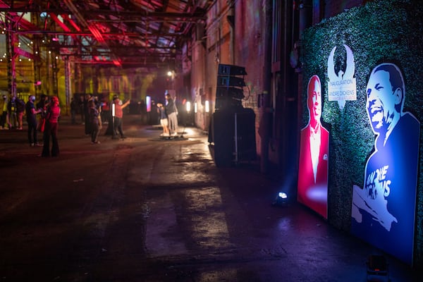 The Citizens Reception celebrating Dickens' inauguration had photo stations set up and a live musical performance. (BRANDEN CAMP FOR THE ATLANTA JOURNAL-CONSTITUTION)