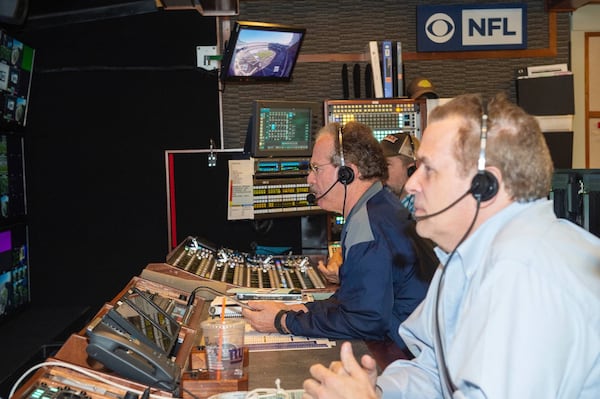 CBS lead NFL director Mike Arnold (left) and lead producer Jim Rikhoff will work Sunday's Falcons-Ravens game -- and Super Bowl LIII.