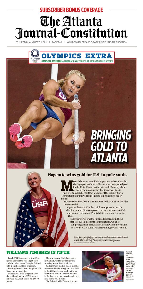 Tokyo Olympic Extra in today’s ePaper: U.S. gold in pole vault