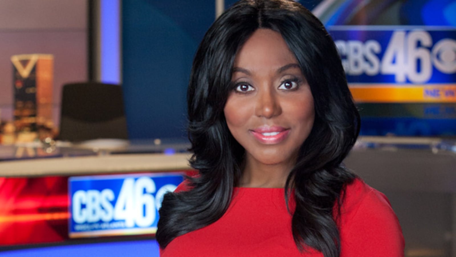 Markina Brown on the set of CBS46. CREDIT: CBS46