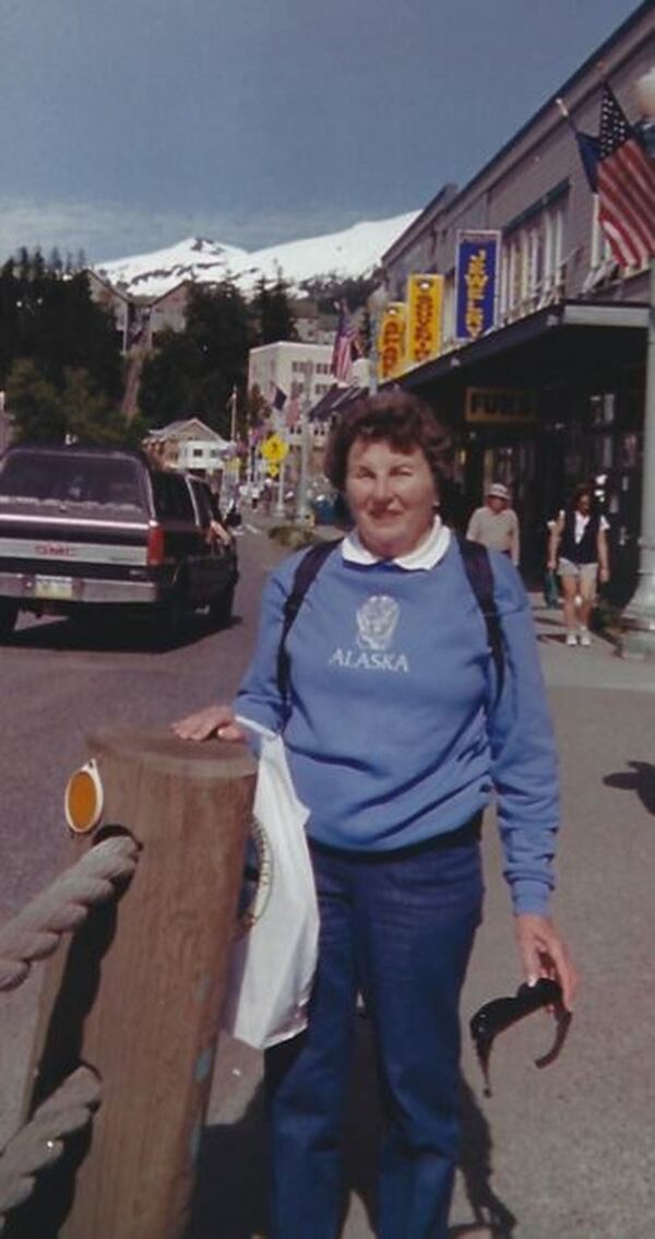 Margaret Stancil, an avid traveler, on an Alaska trip in the late 1990s. 