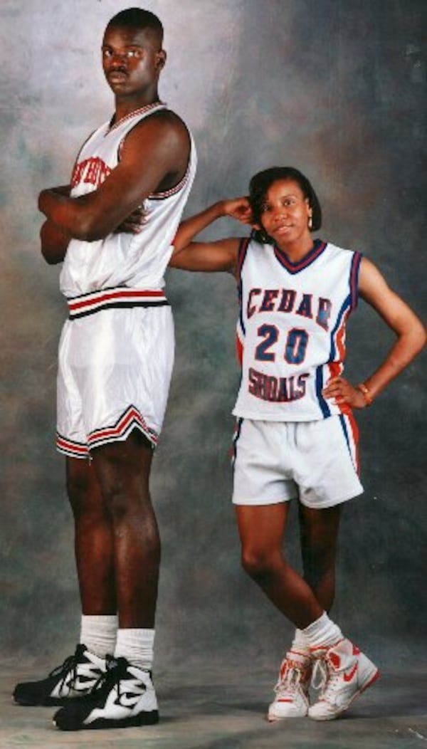 High school basketball stars Dontonio Wingfield of Westover and Eddranette Arnold of Cedar Shoals. (Joey Ivansco/AJC staff) 1992