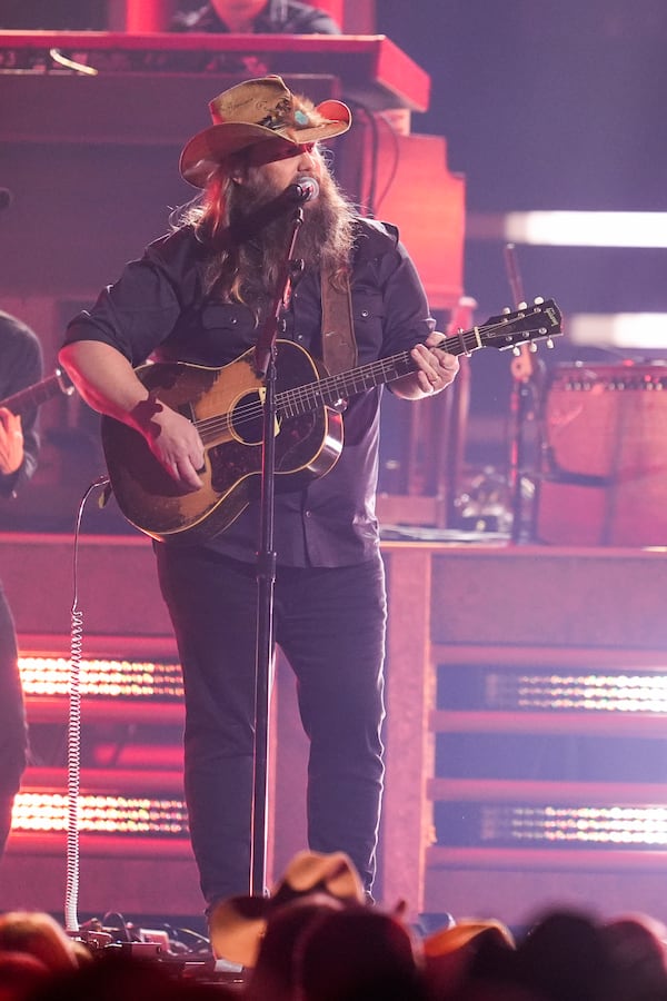 Chris Stapleton performs during the 58th Annual CMA Awards on Wednesday, Nov. 20, 2024, at Bridgestone Arena in Nashville, Tenn. (AP Photo/George Walker IV)