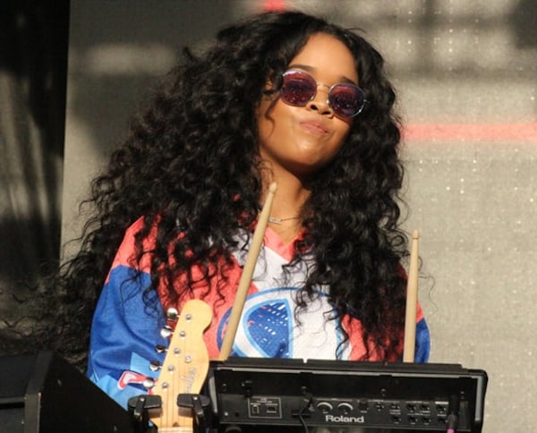 H.E.R. showcased her multiple musical talents during her One Musicfest set. Photo: Melissa Ruggieri/AJC